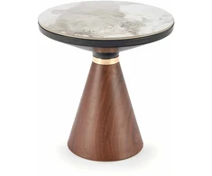 GENESIS_S coffee table, baltas marble / walnut / auksinis