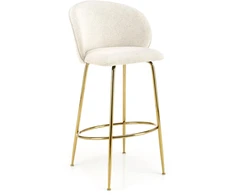 H116 bar stool, creamy / auksinis