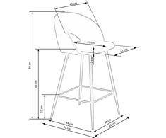 H96 bar stool, color: juodas