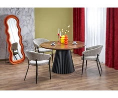 HEVELIUS table, top - walnut, leg - juodas