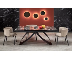 HILARIO extension table, juodas marble / juodas