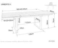 Išskleidžiamas stalas Umberto II 160-240 cm ąžuolas