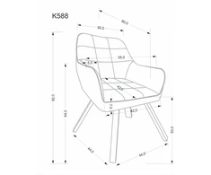 Halmar K588 swivel chair, juodas