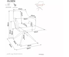 Kėdė Olsen Leo kašmyras/šviesi smėlio