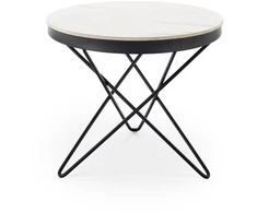 LEILA 2 c.table, baltas marble / juodas