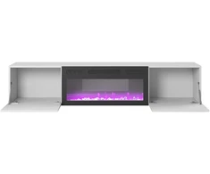 LIVO RTV 180 TV stand with fireplace, baltas