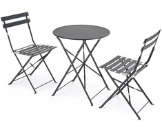 LIVORNO garden set (table+2 chairs), juodas