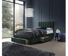 Lova GRACE 120 bed with drawers, color: dark žalias