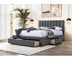 Lova GRACE 140 bed with drawers, color: pilkas