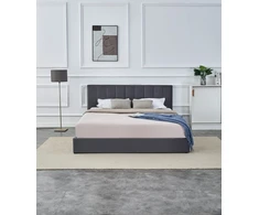 Lova KATARINA bed with bedding container, pilkas