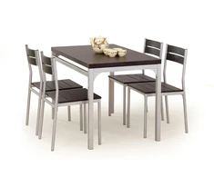 MALCOLM table + 4 chairs color: wenge