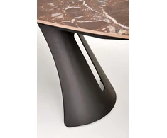 MARVIN extension table, top - maroon marble, legs - juodas