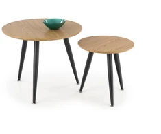 MENTONA 2, set of two coffee tables, color: golden oak / juodas