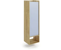 MOBIUS regal 1D color: hikora oak/light mėlynas