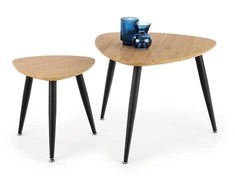 NICEA 2, set of two coffee tables, color: golden oak / juodas