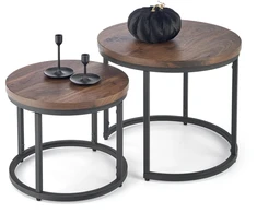 OREO set of two coffee tables, walnut / juodas