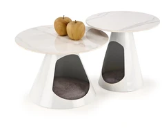 OSARIO coffee table, baltas marble / baltas