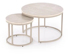 PAOLA set of 2 c. tables, travertine / cashmere