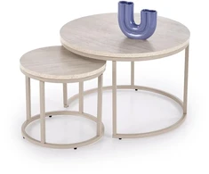 PAOLA set of 2 c. tables, travertine / cashmere