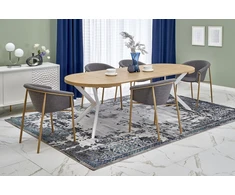 PERONI extension table, auksinis oak / baltas