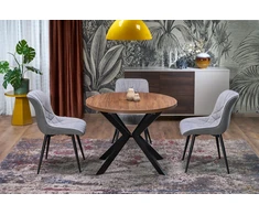 PERONI extension table, walnut / juodas