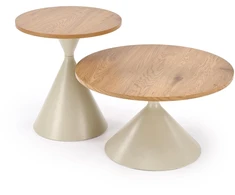 PILAR set of 2 c.tables natural oak / cashmere