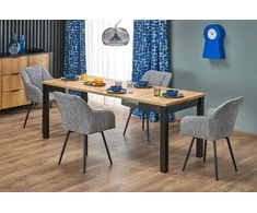 QUBIK extension table, artisan oak / juodas