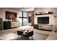 RANDOM P-2 hanging shelf, color: wotan oak/juodas