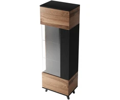 RANDOM W-1 display cabinet, color: wotan oak/juodas