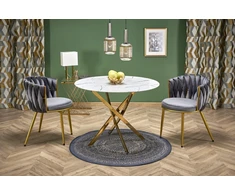 RAYMOND 2 table, baltas marble / auksinis
