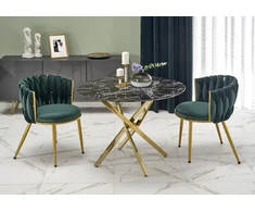 RAYMOND 2 table, juodas marble / auksinis