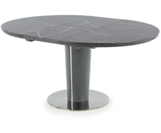 RICARDO extension table, color: top - pilkas marble, legs - dark pilkas