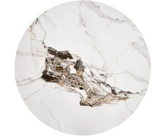 ROSA coffee table, baltas marble / pilkas marble / auksinis