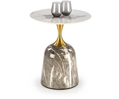 ROSA coffee table, baltas marble / pilkas marble / auksinis