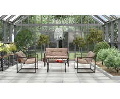 SHARK garden set (sofa + 2 chairs + coffee tables), d.ruda / cappuccino