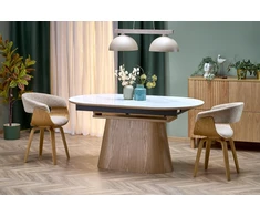 SIRIUS extension table, baltas marble / natural