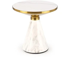 TALBI coffee table, baltas marble / baltas / auksinis