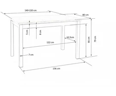 TIAGO extension table lancelot oak