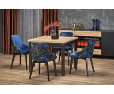 TIAGO SQUARE extensions table, craft oak / juodas