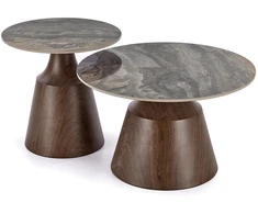 TOWER set of 2 c.tables ruda marble / walnut