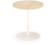 TRAVERSO S c. table, color travertine / baltas