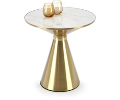 TRIBECA coffee table, baltas marble / auksinis