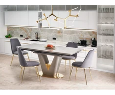 VALENTINO table light pilkas/auksinis