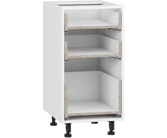 VENTO D3S_H-40/82 carcass, lower cabinet with drawers baltas