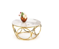 VENUS 2 c. table, baltas marble / auksinis
