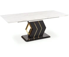 VINCENZO table baltas marble, leg juodas/auksinis