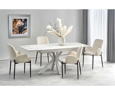 VIVALDI extension table baltas marble, leg baltas