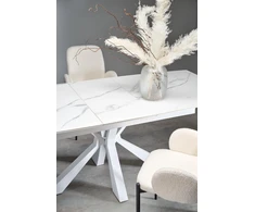 VIVALDI extension table baltas marble, leg baltas