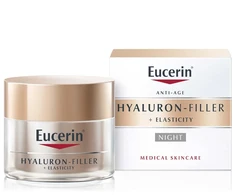 Eucerin Hyaluron-Filler + Elasticity Night Skin Kreminis naktinis veido kremas, 50 ml