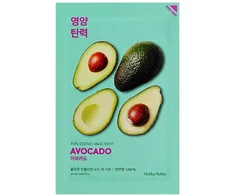 Holika Holika Pure Essence Mask Sheet - Avocado minkštinanti ir drėkinanti veido odą lakštinė veido kaukė su avokadų ekstraktu, 20 ml